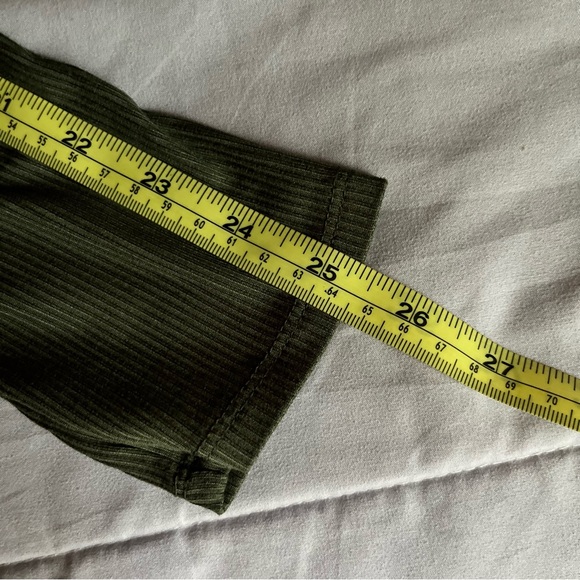 No Boundaries Green Ribbed Mock Neck Fitted Long Sleeve Top - Picture 11 of 11